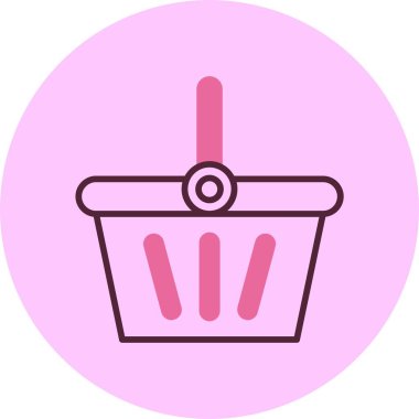 Alışveriş sepeti ikonu vektör illüstrasyonu