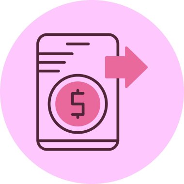 Cep telefonu ödemesi Web simgesi basit illüstrasyon