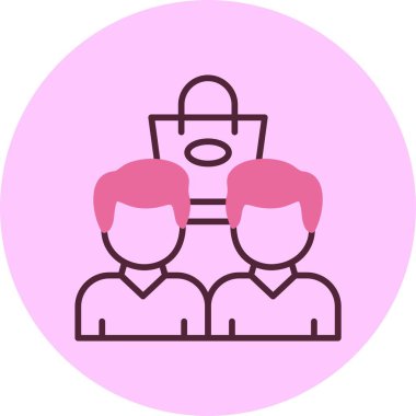 Alışveriş Topluluğu web simgesi, basit vektör illüstrasyonu