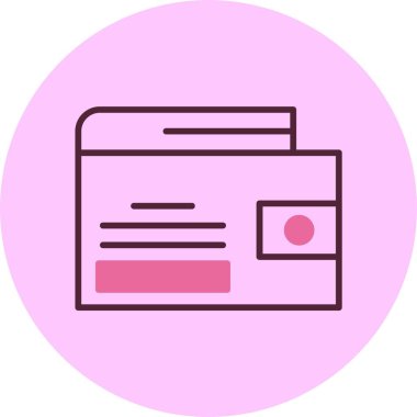 Cüzdan web simgesi, basit vektör illüstrasyonu