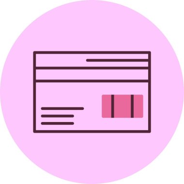 Kredi kartı web simgesi, basit vektör illüstrasyonu