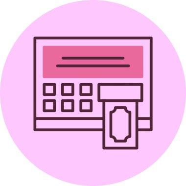 ATM web simgesi, basit vektör illüstrasyonu