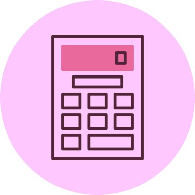 hesap makinesi web simgesi, basit vektör illüstrasyonu