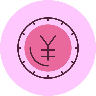 Yen işareti web simgesi, basit vektör illüstrasyonu