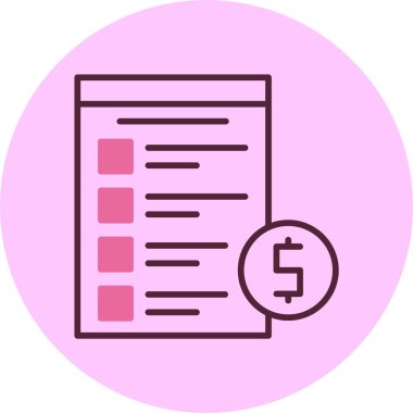 Bütçe web simgesi, basit vektör illüstrasyonu