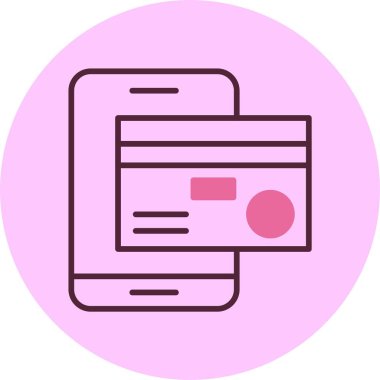 Mobil bankacılık web simgesi, basit vektör illüstrasyonu