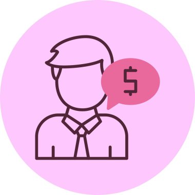 Finansal danışman web simgesi, basit vektör illüstrasyonu