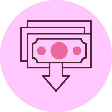 İflas web simgesi, basit vektör illüstrasyonu