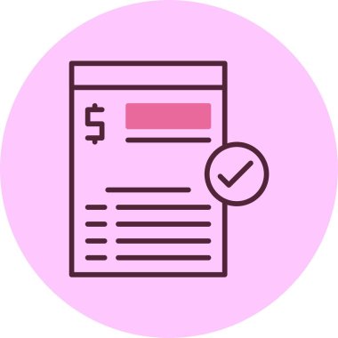 Fatura ödeme web simgesi, basit vektör illüstrasyonu