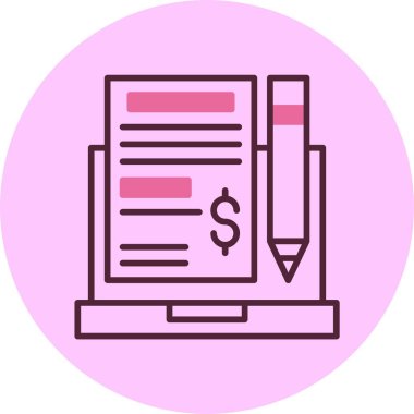 Proje Bütçe web simgesi, basit vektör illüstrasyonu