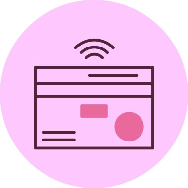 Temassız ödeme web simgesi, basit vektör illüstrasyonu