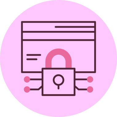 Veri şifreleme web simgesi, basit vektör illüstrasyonu