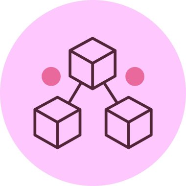 Blockchain web simgesi, basit vektör illüstrasyonu