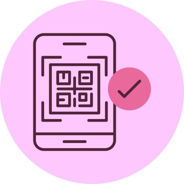 QR kod ödeme web simgesi, basit vektör illüstrasyonu