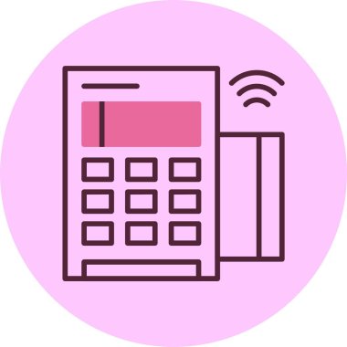 Kart okuyucu web simgesi, basit vektör illüstrasyonu