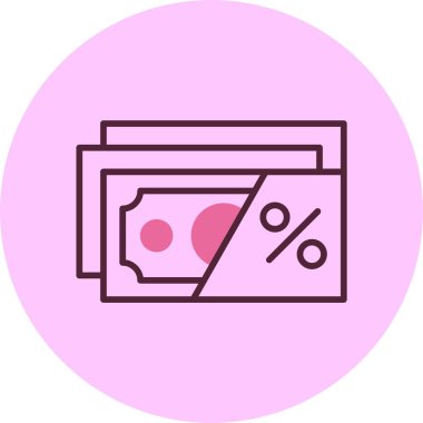 Vergi indirimi web simgesi, basit vektör illüstrasyonu