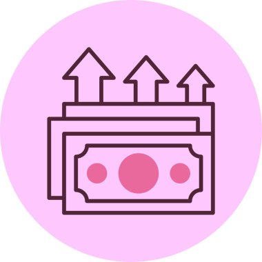 Sermaye kazançları, para simgesi vektör illüstrasyonu