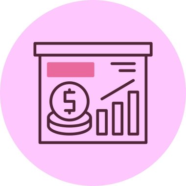 Ekonomik büyüme web simgesi, basit vektör illüstrasyonu