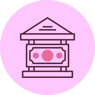 Merkez Bankası web simgesi, basit vektör illüstrasyonu