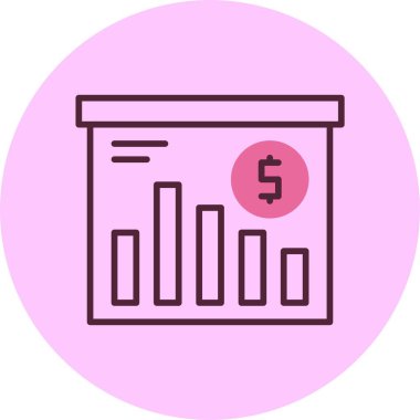 Finansal kriz web simgesi, basit vektör illüstrasyonu