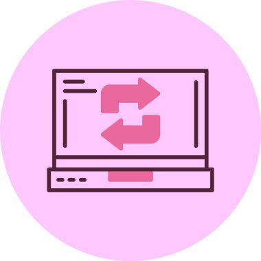 dizüstü bilgisayar simgesi, vektör illüstrasyonu basit tasarım