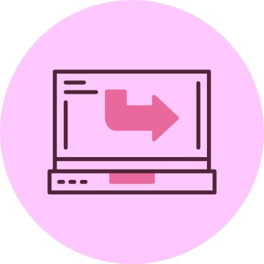 dizüstü bilgisayar simgesi, vektör illüstrasyonu basit tasarım