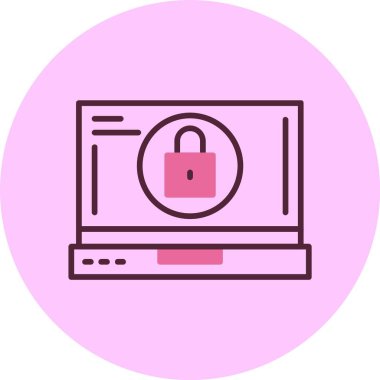 Kilit. Web simgesi basit illüstrasyon 