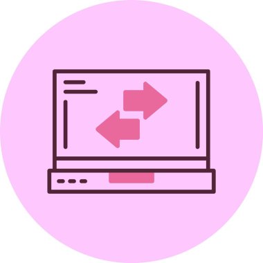 dizüstü bilgisayar simgesi, vektör illüstrasyonu basit tasarım