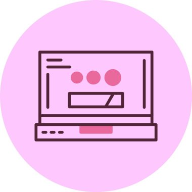 dizüstü bilgisayar simgesi, vektör illüstrasyonu basit tasarım