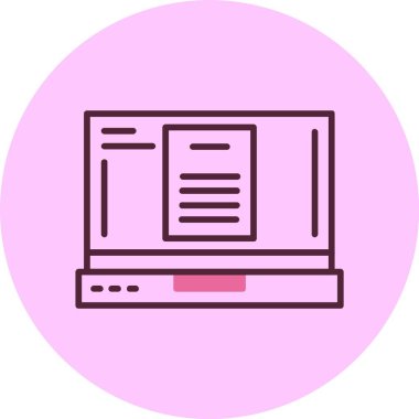 dizüstü bilgisayar simgesi, vektör illüstrasyonu basit tasarım