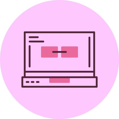 dizüstü bilgisayar simgesi, vektör illüstrasyonu basit tasarım