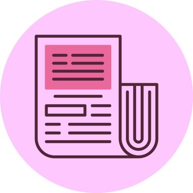 Gazete web simgesi, basit vektör illüstrasyonu