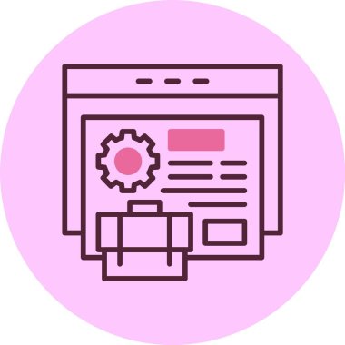 Portföy web simgesi, basit vektör illüstrasyonu