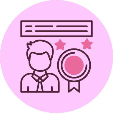 Ayın Çalışanı web simgesi, basit vektör illüstrasyonu