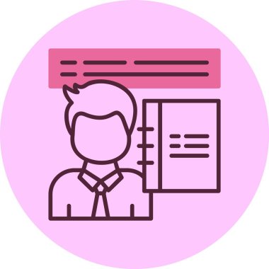 Çalışan El Kitabı simgesi, vektör illüstrasyonu basit tasarım