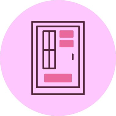  Kapı simgesi, basit vektör illüstrasyonu