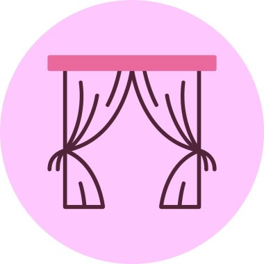 Perdeler. Web simgesi basit illüstrasyon