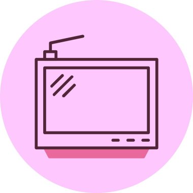 Televizyon web simgesi, basit vektör illüstrasyonu
