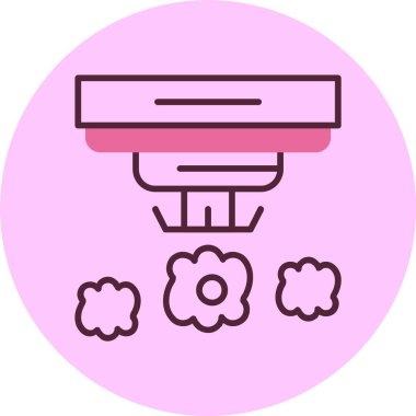 Duman dedektörü web simgesi, basit vektör illüstrasyonu