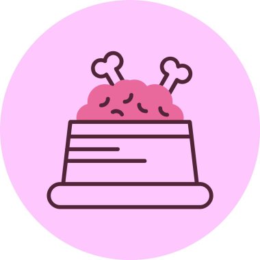 Evcil hayvan maması kase web simgesi, basit vektör illüstrasyonu