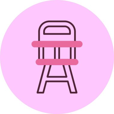 Yüksek sandalye web simgesi, basit vektör illüstrasyonu