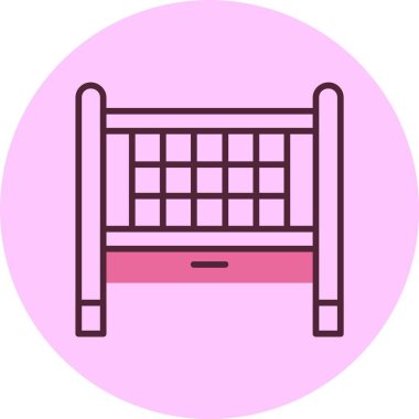 bebek beşiği web simgesi, basit vektör illüstrasyonu