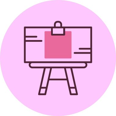 Sanatçının tuval ağ simgesi, basit vektör illüstrasyonu