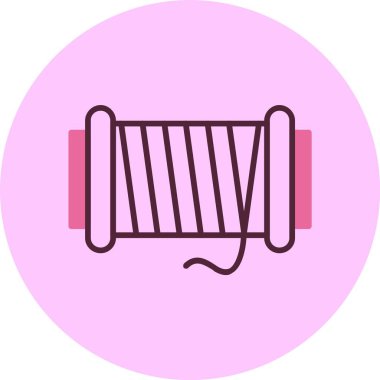 İplik makarası simgesi, basit vektör illüstrasyonu