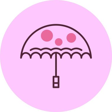 Bir şemsiye simgesinin vektör illüstrasyonu 