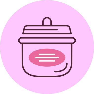 yemek tenceresi simgesi, vektör illüstrasyonu basit tasarım