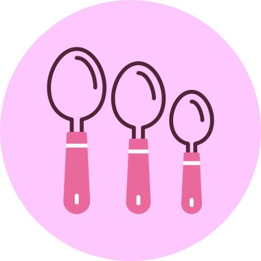 Kaşık simgesi ölçümü, vektör illüstrasyonu basit tasarım