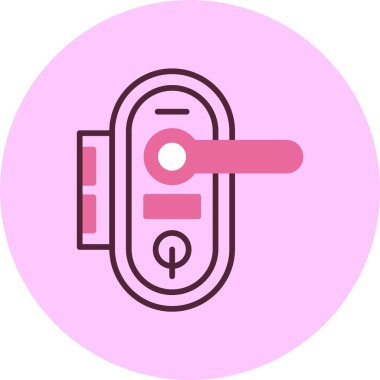 Kapı kulpu simgesi, vektör illüstrasyonu basit tasarım