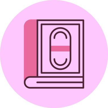 Tıp Bilgileri Kitabı simgesi, vektör illüstrasyonu basit tasarım