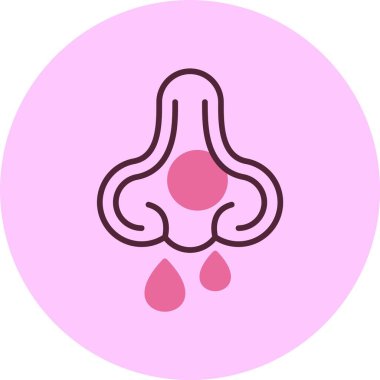 Burun kanaması simgesi, vektör çizimi basit tasarım